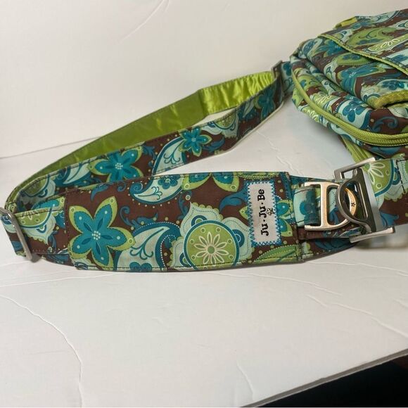 Ju Ju Be Diaper Bag Green Blue Brown Paisley Floral Design - Picture 9 of 15